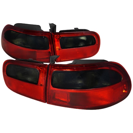 Spec-D Tuning 92-95 Honda Civic Tail Light Red Clear 3Dr Model LT-CV923RG-RS